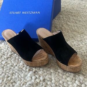 🩷NEW🩷 Stuart Weitzman black suede cork wedges!